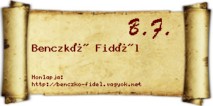 Benczkó Fidél névjegykártya